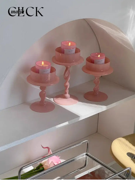 CLICK Fuchsia Spiral Candle Handmade for Valentine's Day from CLICK