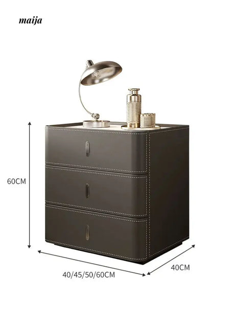 Matteo Leather Wrapped Bedside Table from maija