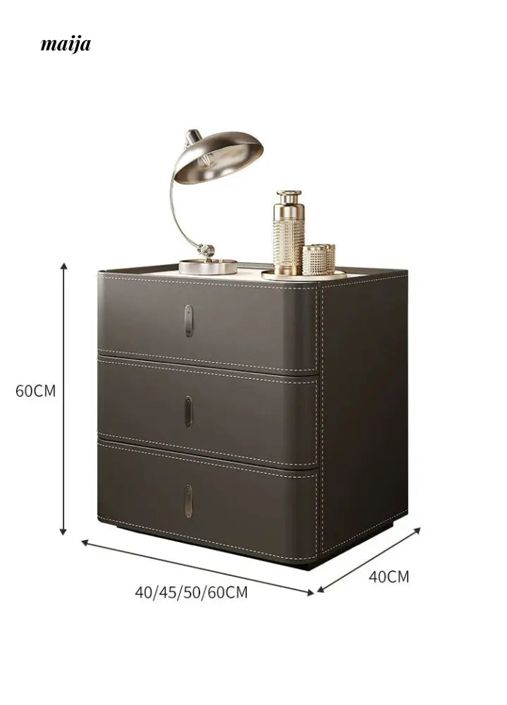 Matteo Leather Wrapped Bedside Table from maija