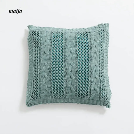 MISTYWOOD Knitted Cushion with Blanket Stripes from MISTYWOOD