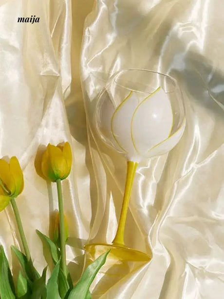 SOREMO Tulip Hand Painted Wine Glass from maija