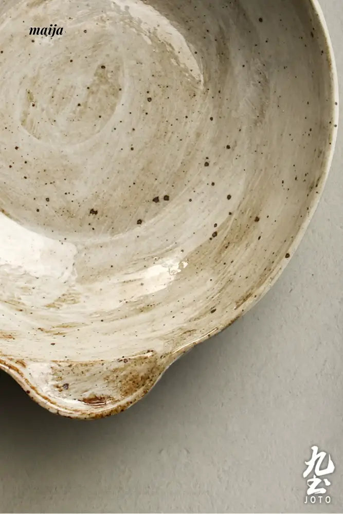 JOTO Six Color Rough Pottery Soup Bowl Handmade Retro Glazed from JOTO