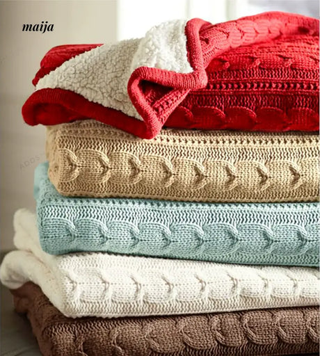 Cable Knit Double Layer Blanket from maija