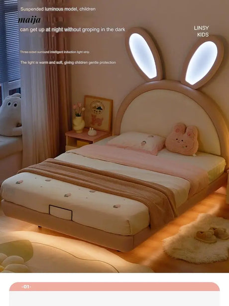 LINSYKIDS Bunny Ears Children's Bed with Lights from LINSY KIDS