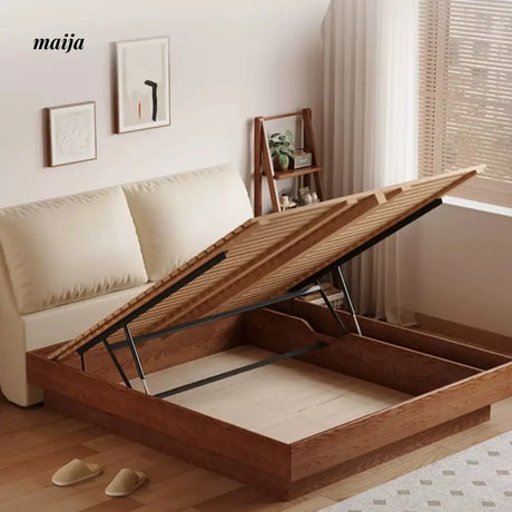 Lifting Solid Wood Bed with Storage from maija