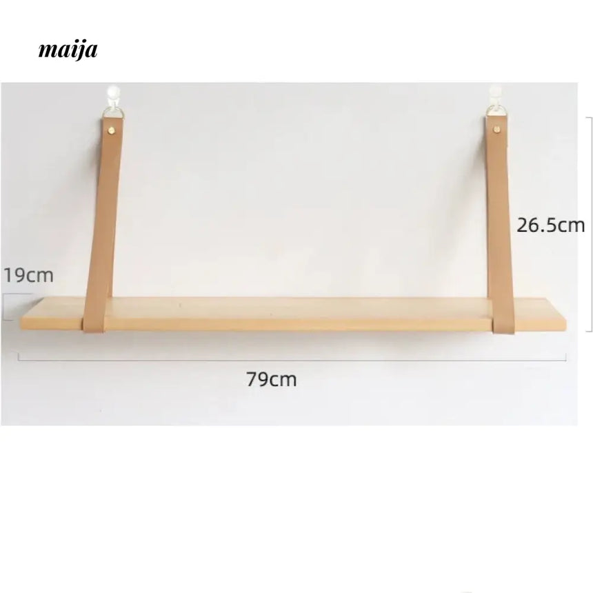 WULIHOME Solid Wood One-Line Shelf Rack with Desktop Storage