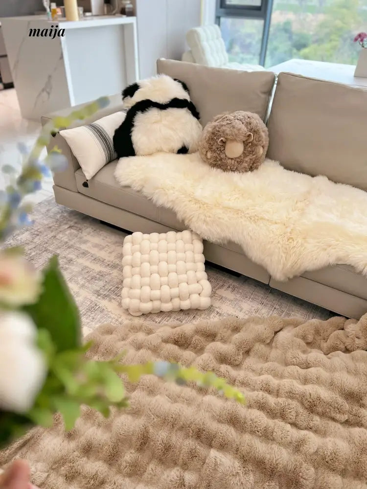 MISTYWOOD Modern White Plush Seat Pillow from MISTYWOOD