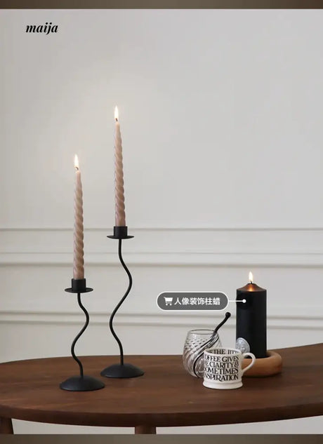 COLOURHUNTER Black Metal Retro Jewelry French Retro Style Candle Holder from maija