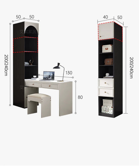 AIWO Orion One-Door Ceiling-High Wardrobe with Corner Desk Integration from AIWO