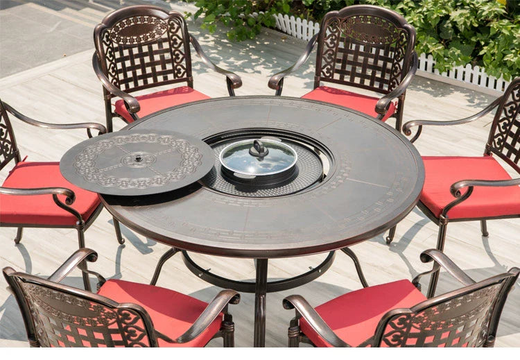 MOJIA Fenwick Luxury Outdoor BBQ & Hot Pot Table with Minimalist Design from MOJIA