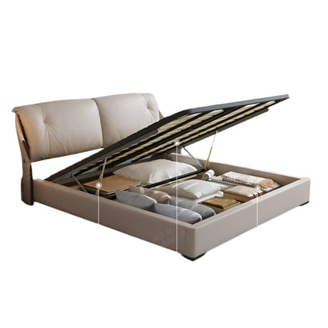 DIPU Emelia Minimalist Cream Designer Bed from DIPU