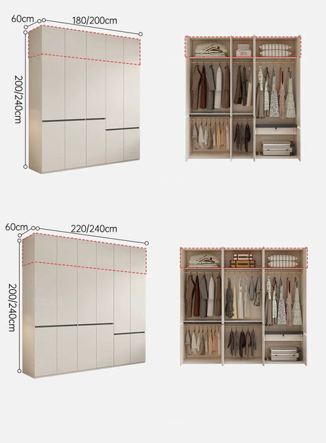 AIWO Delphine French Cream Wardrobe with Elegant Glass Storage from AIWO