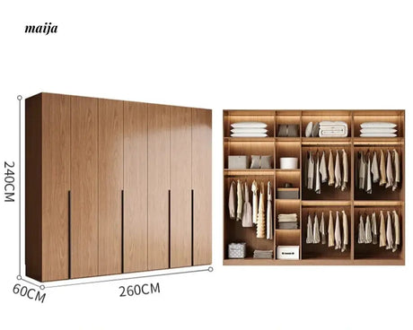 MEIHOUSE Antique Style Walnut Bedroom Large Wardrobe Cabinet from MEIHOUSE