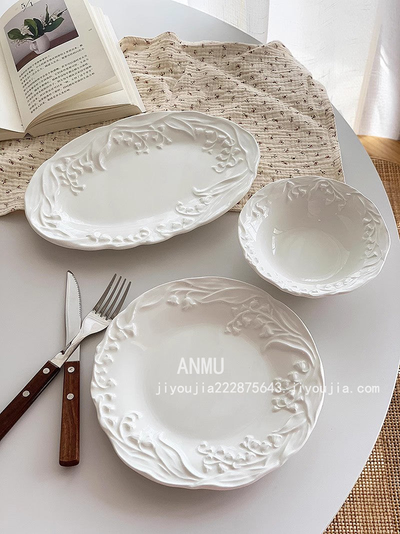 YASUKI Isabelle Exquisite Rustic Relief Salad Bowl from YASUKI