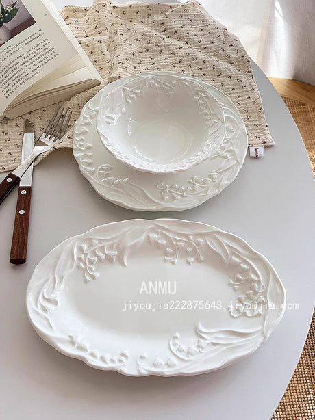 YASUKI Isabelle Exquisite Rustic Relief Salad Bowl from YASUKI