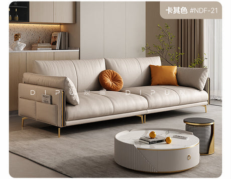 DIPU Mack Cream Minimalist Cowhide Sofa from DIPU