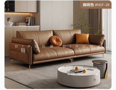 DIPU Mack Cream Minimalist Cowhide Sofa from DIPU