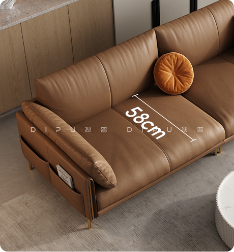 DIPU Mack Cream Minimalist Cowhide Sofa from DIPU