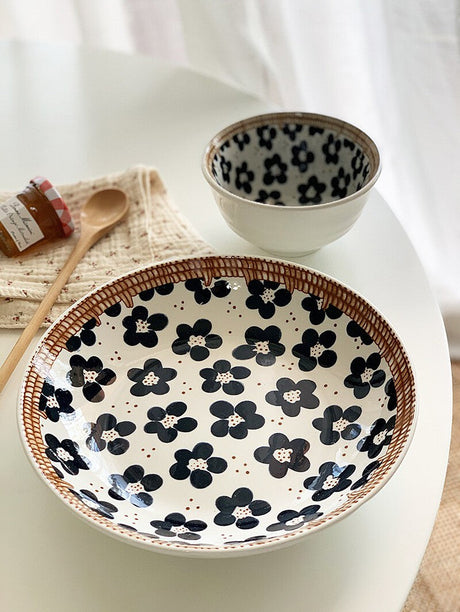 YASUKI Hiroshi Artistic Ink Blue Ceramic Bowl from YASUKI