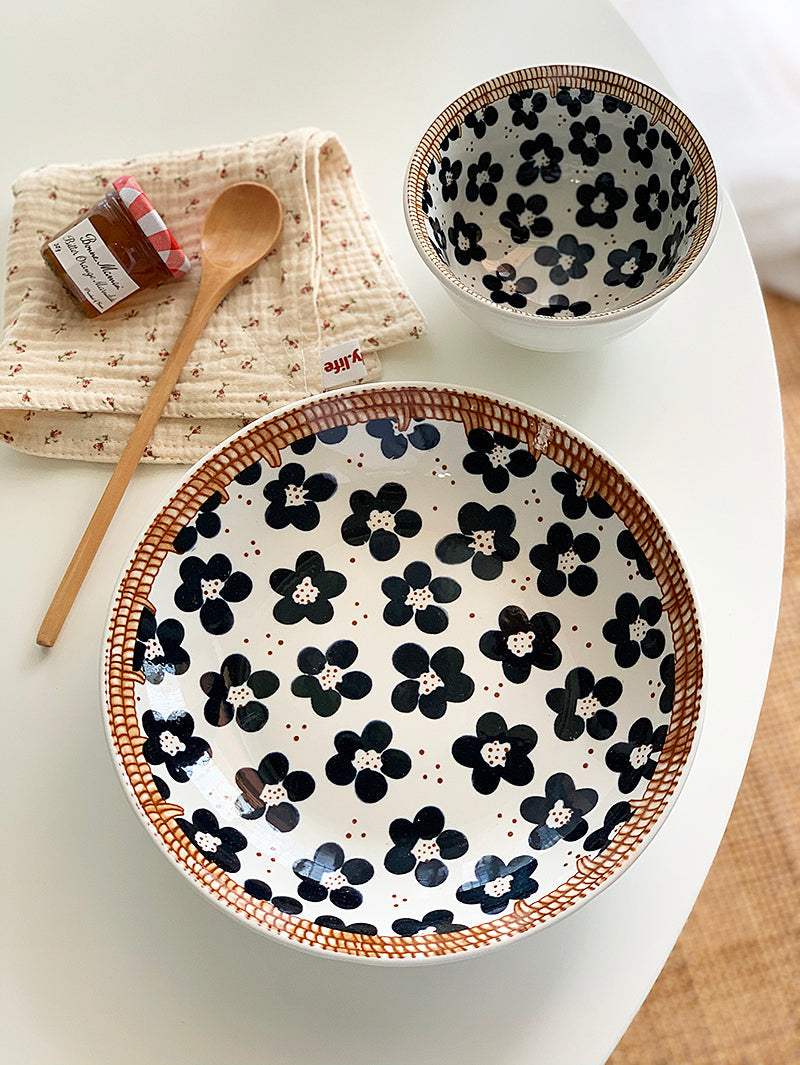YASUKI Hiroshi Artistic Ink Blue Ceramic Bowl from YASUKI