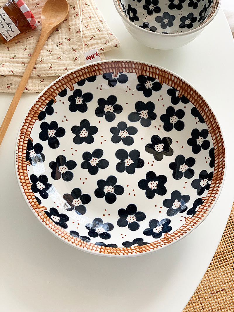 YASUKI Hiroshi Artistic Ink Blue Ceramic Bowl from YASUKI