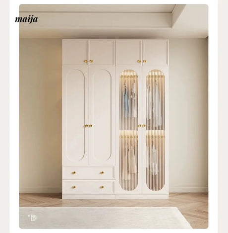 MEIHOUSE French Cream Wardrobe Modern Bedroom Storage Cabinet from MEIHOUSE