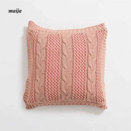 MISTYWOOD Knitted Cushion with Blanket Stripes from MISTYWOOD