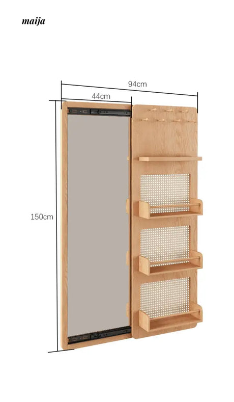 ALING Slideable Solid Wood Rack Plus Full Length Mirror from maija