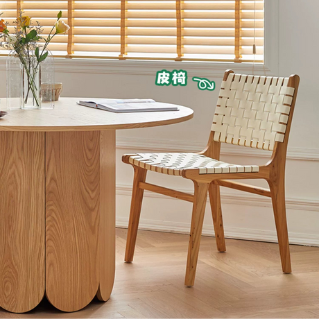 LAZYSPACE Leo Solid Wood Round Table from LAZYSPACE
