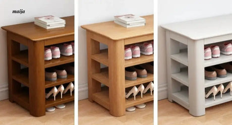 Evergreen Solid Wood Shoe Stool from maija