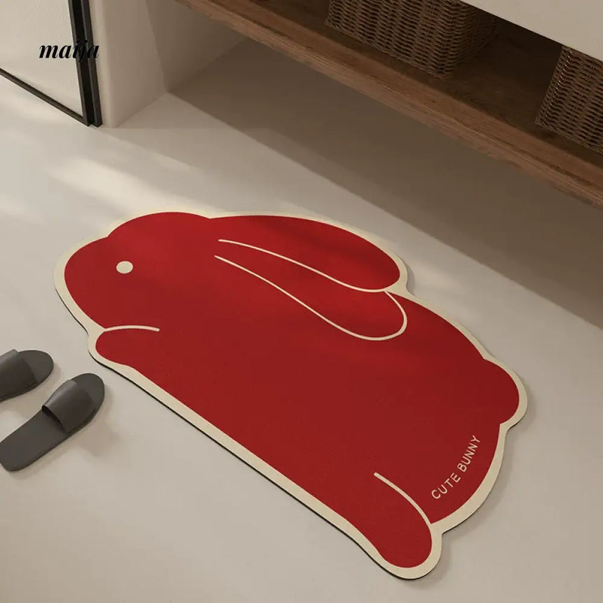 AOJU Nonslip Absorbent Rabbit Bath Mat