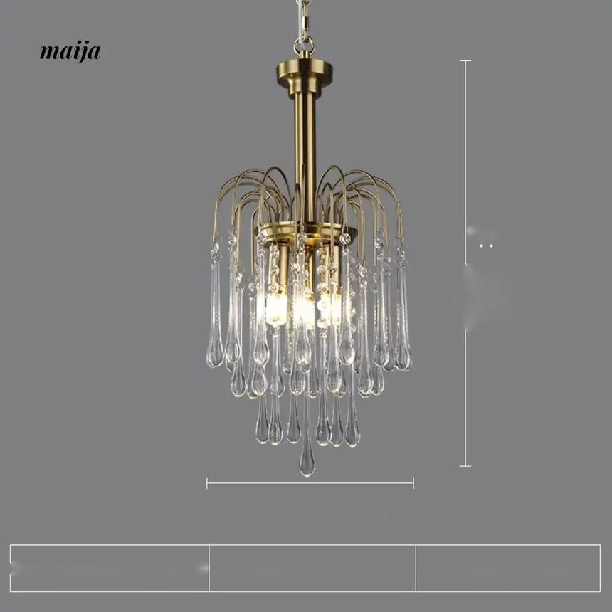 NANCY Crystal Chandelier Water Drop Lamp Retro Design from NANCY