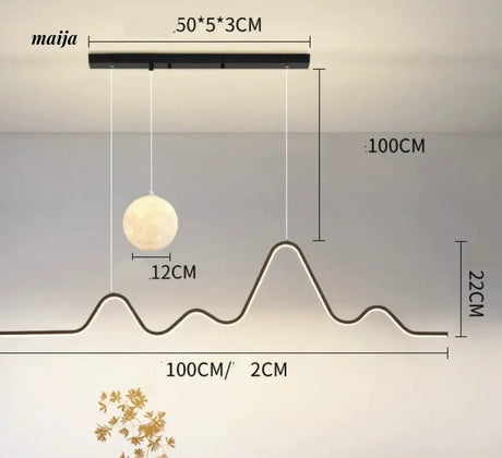 GVG Moon and Mountain Ceiling Lamp from GVG