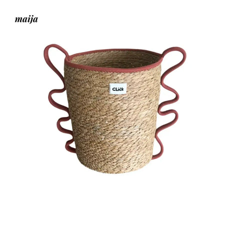 CLICK Handwoven Straw Storage Bucket Toy Basket from HOBBYTREE