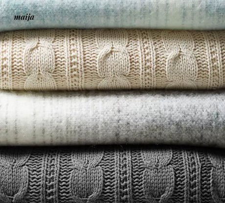 Cable Knit Double Layer Blanket from maija