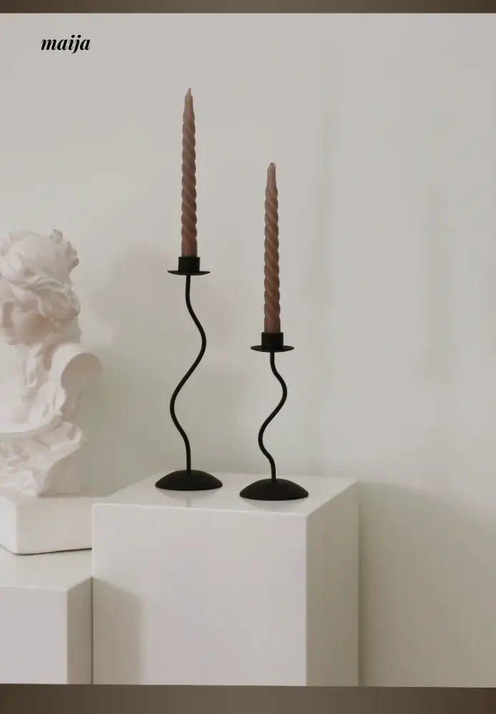 COLOURHUNTER Black Metal Retro Jewelry French Retro Style Candle Holder from maija