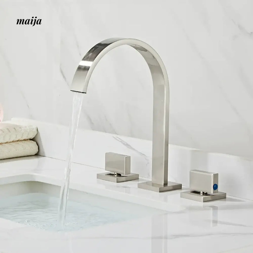 Bronze Waterfall Three Piece Basin Faucet from Kaiyashi