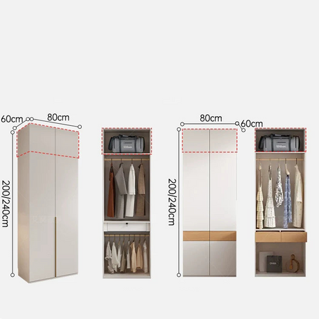 AIWO Lucille European Pine Cream Wardrobe with Dressing Table from AIWO