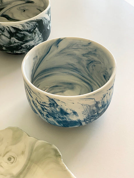 YASUKI Oliver Modern Marble Design Ceramic Date Bowl from YASUKI