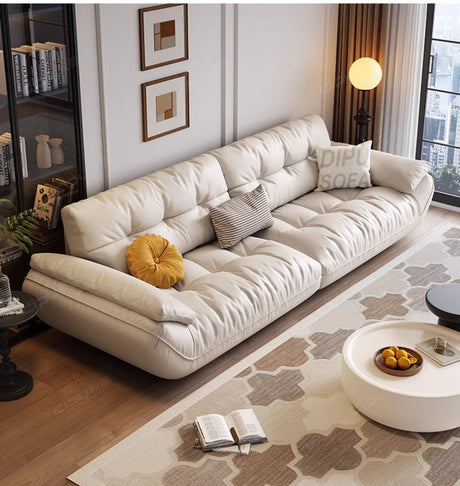 DIPU Cassius Minimalist Cream Leather Sofa from DIPU