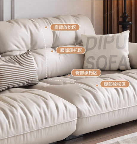 DIPU Cassius Minimalist Cream Leather Sofa from DIPU