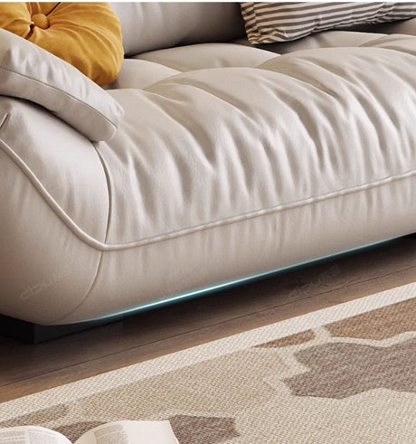 DIPU Cassius Minimalist Cream Leather Sofa from DIPU