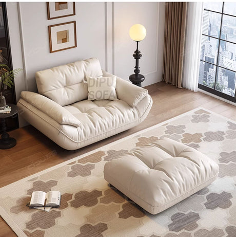 DIPU Cassius Minimalist Cream Leather Sofa from DIPU