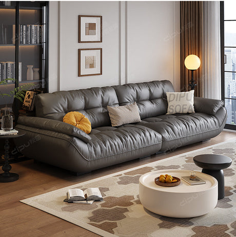 DIPU Cassius Minimalist Cream Leather Sofa from DIPU