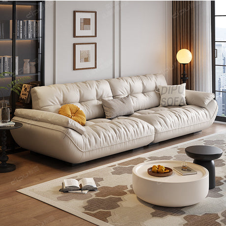 DIPU Cassius Minimalist Cream Leather Sofa from DIPU
