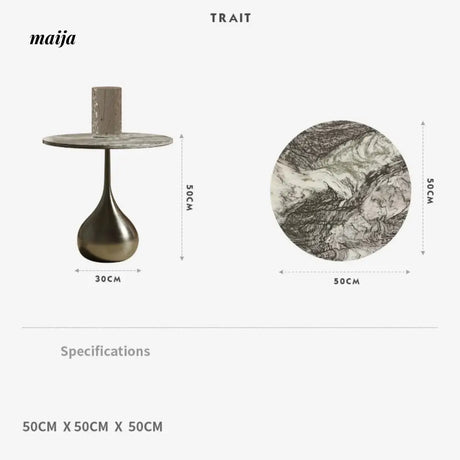 TIDELEADER Teardrop Marble Side Table from TIDELEADER