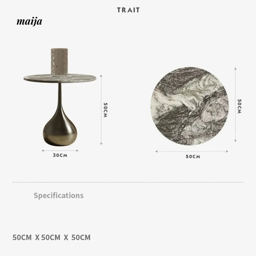 TIDELEADER Teardrop Marble Side Table from TIDELEADER