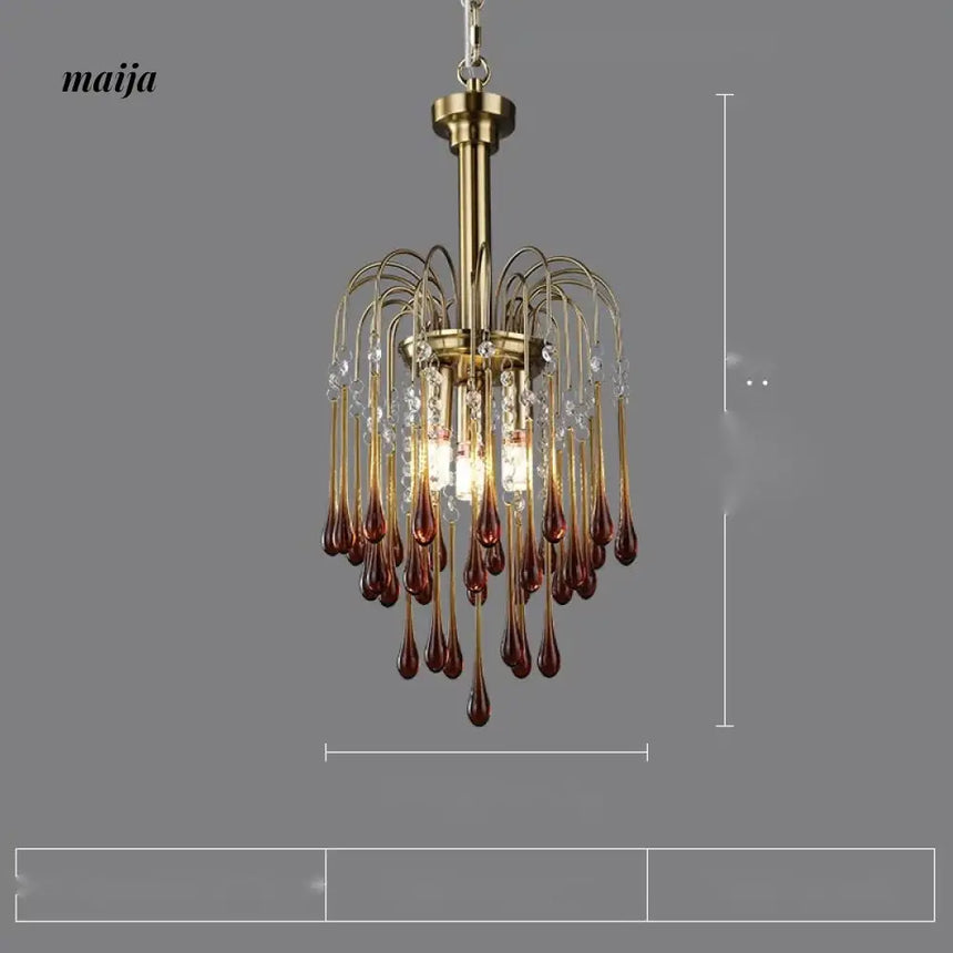 NANCY Crystal Chandelier Water Drop Lamp Retro Design from NANCY