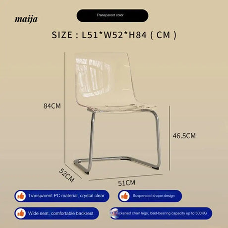 Toas Transparent Acrylic Dining Chair from BENCHAO