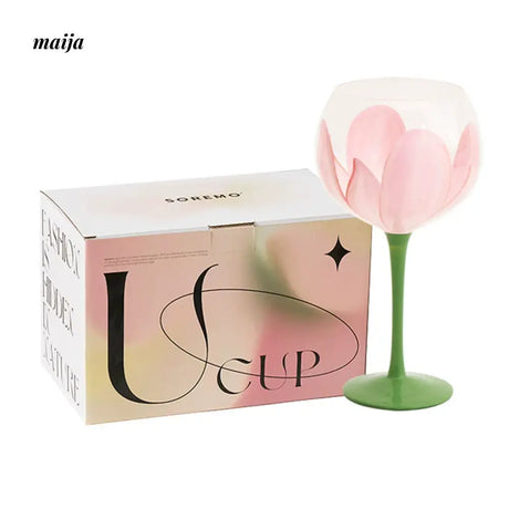 SOREMO Tulip Hand Painted Wine Glass from maija
